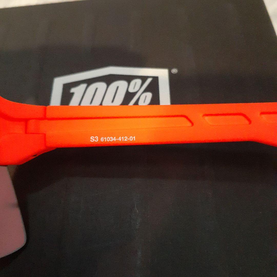 100% S3 ネオンオレンジ レッドミラーレンズ ワンハンドレッド サングラス