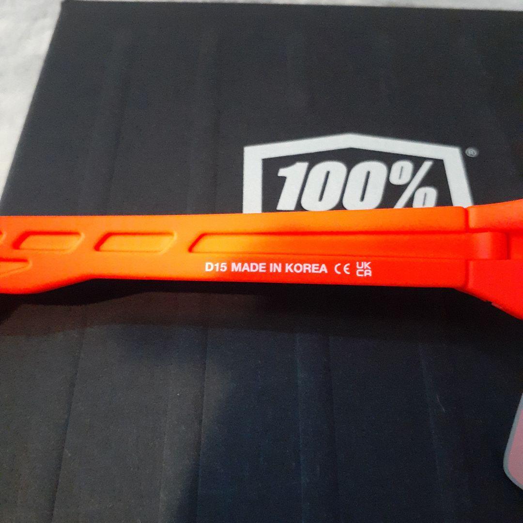 100% S3 ネオンオレンジ レッドミラーレンズ ワンハンドレッド サングラス