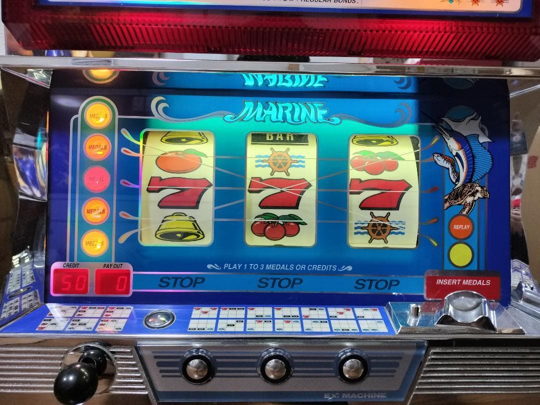 【パチスロ実機】オリンピア★ブルーマリーンⅡ【不要機付き】４号機・レトロ