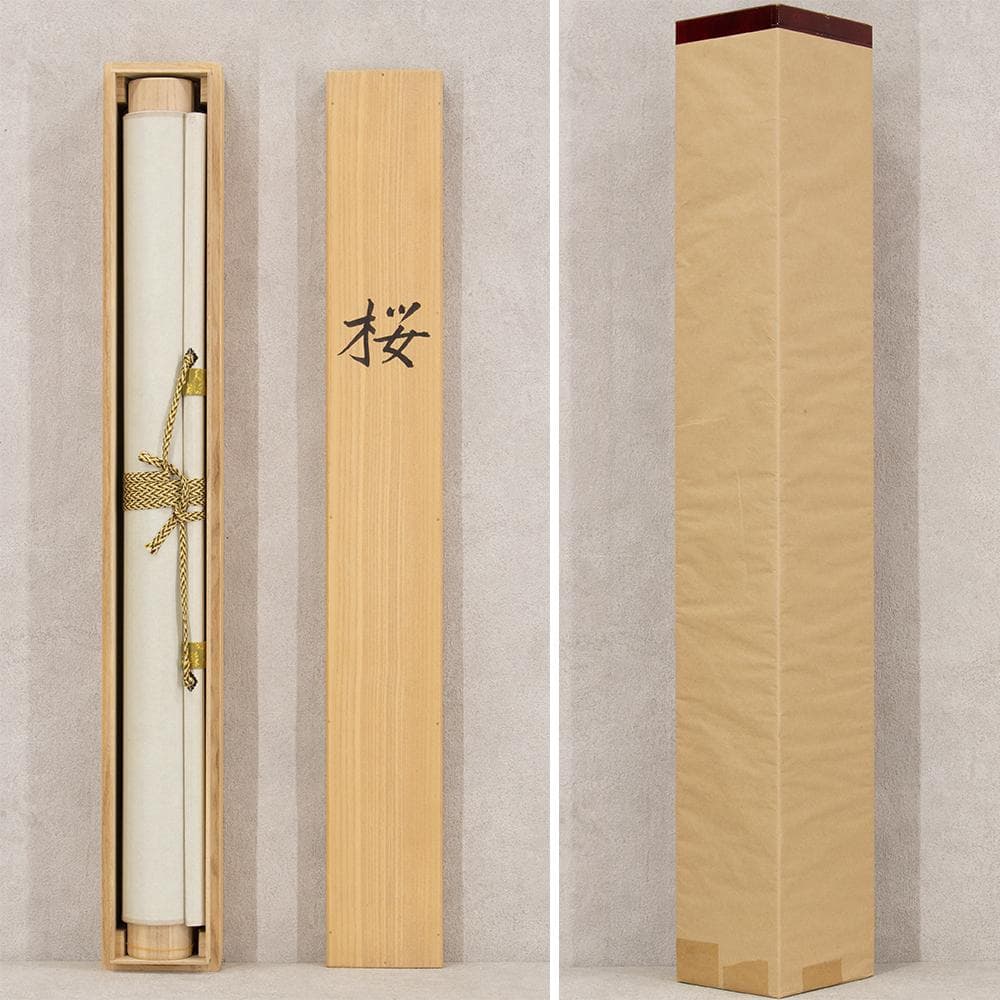 ※Tsutsuzi Sato　掛軸 横幅 水越由喜「桜」共箱