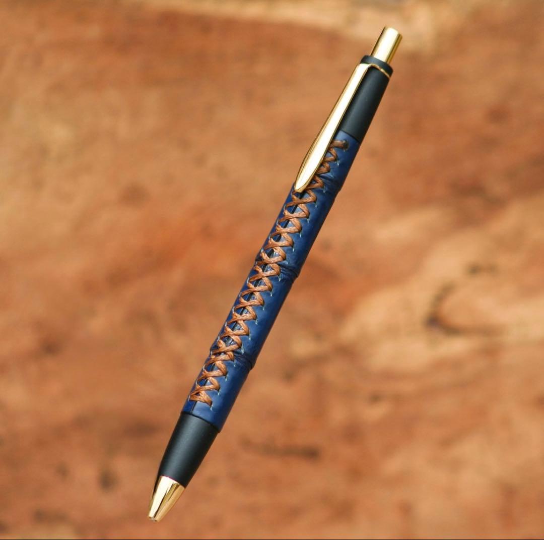 schicksal 革軸ペン【クロコダイル 藍染 (濃藍)】 シャープペン