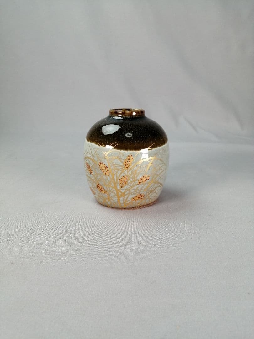 【茶事具】小峠葛芳造　吉兆草之絵　丹山窯　振り出し　菓子器202