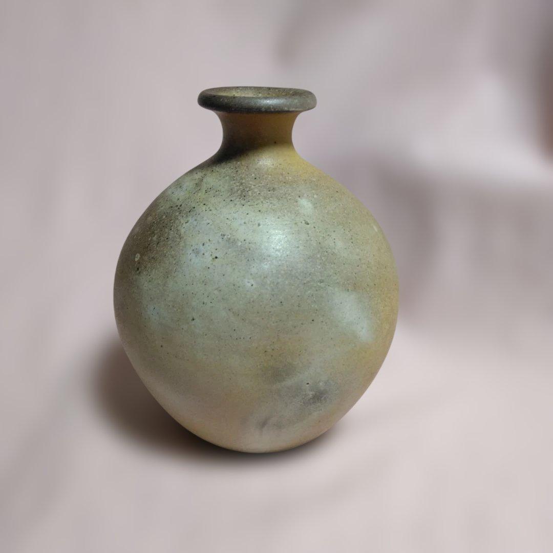 丹波焼　大西誠一作　白丹波窯変花生け