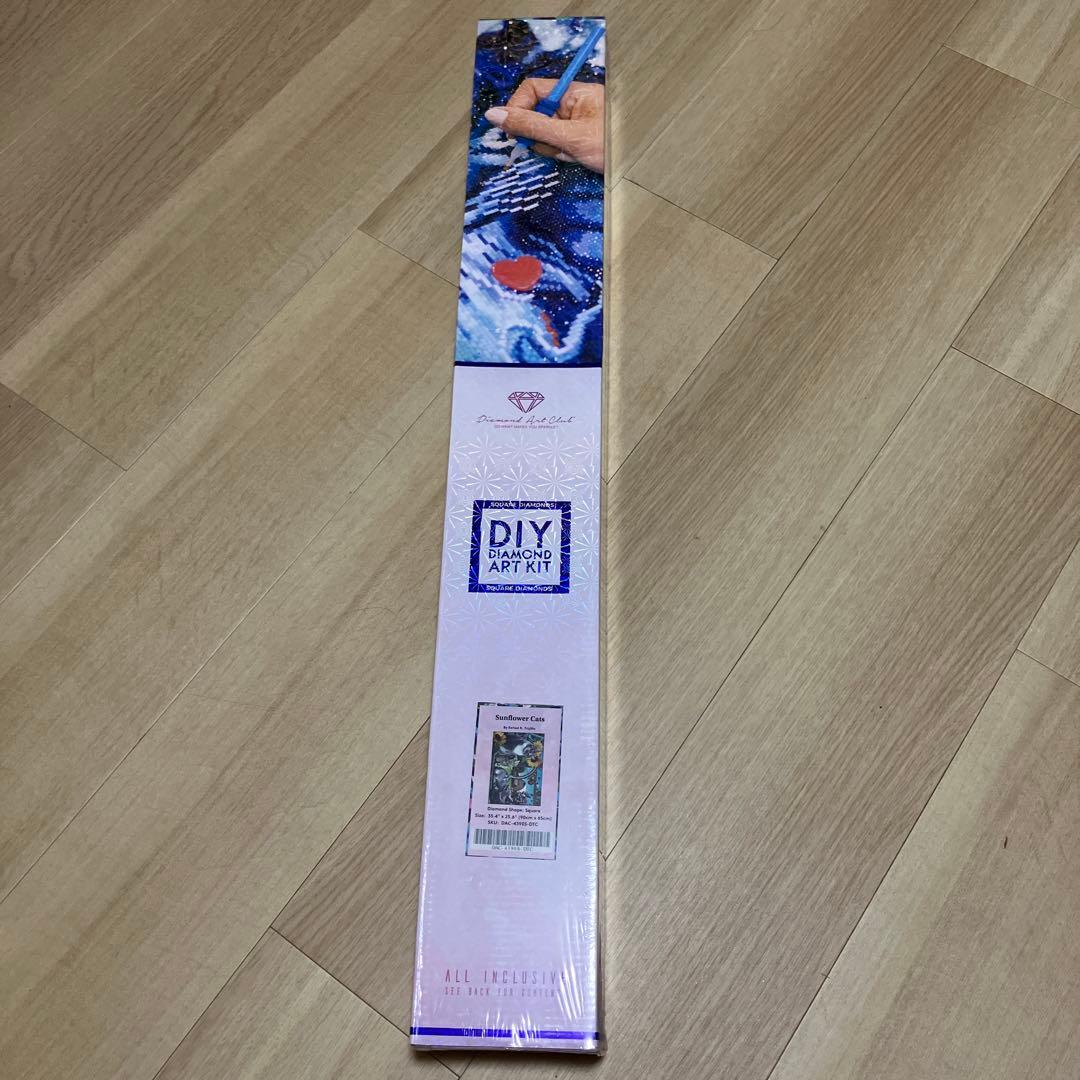 ダイヤモンドペインティングキット 猫と花の風景 90㎝×65cm DAC