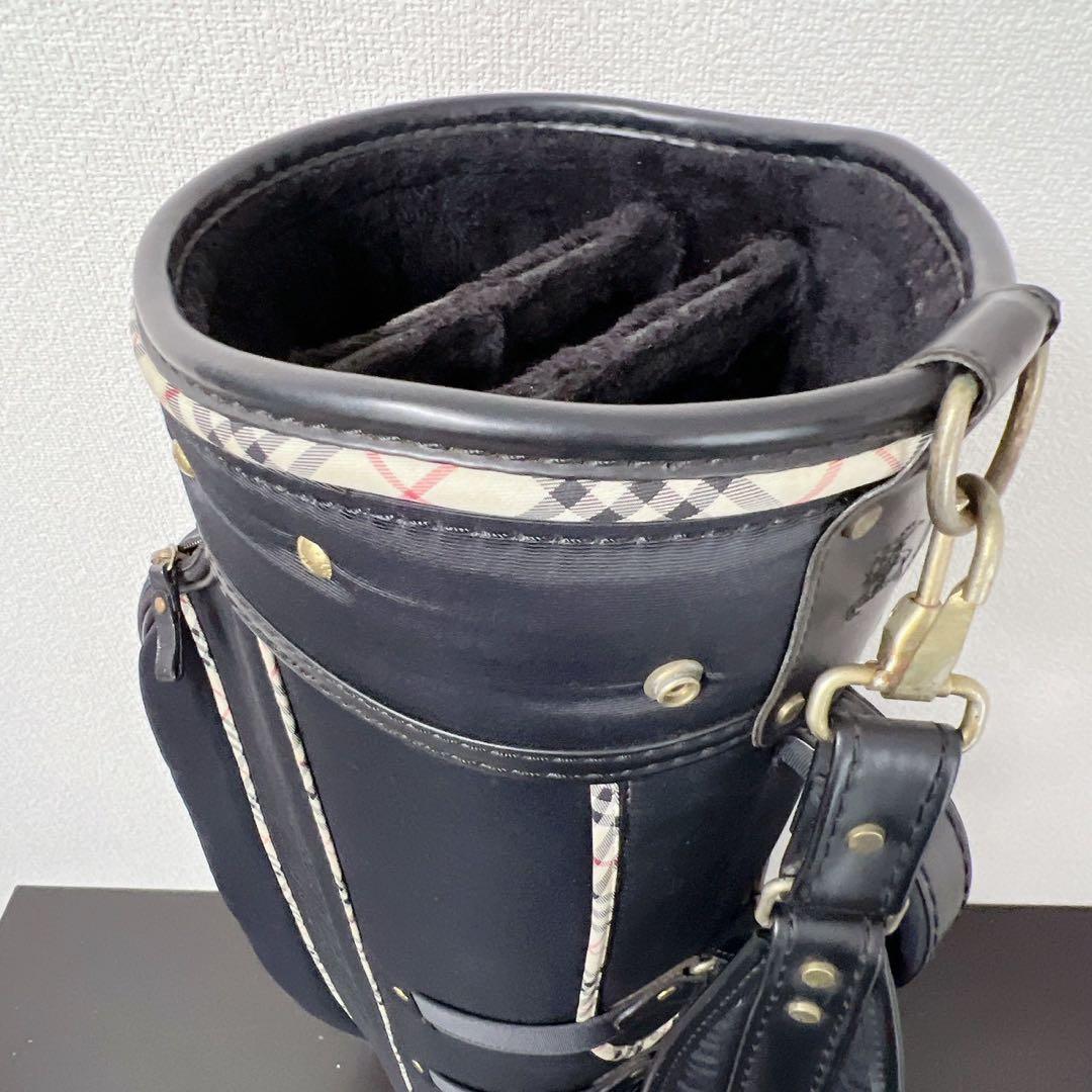 バーバリーゴルフキャディバッグ 6分割 ノバチェック ブラック BURBERRY
