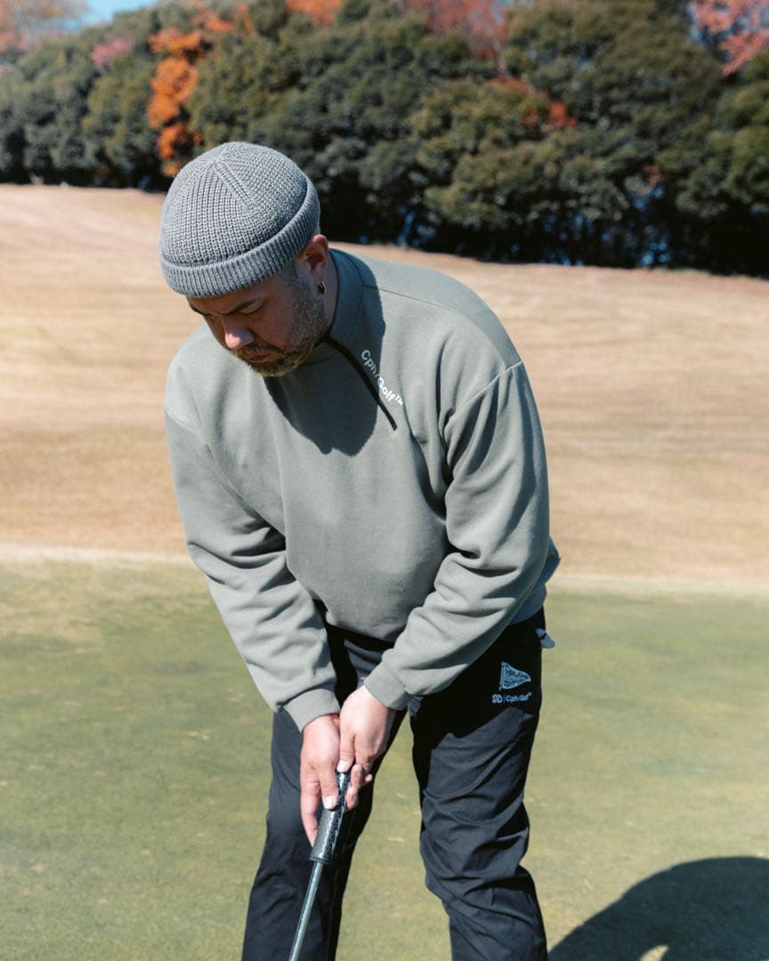 サイドハーフジップモックネックシャツ　XL