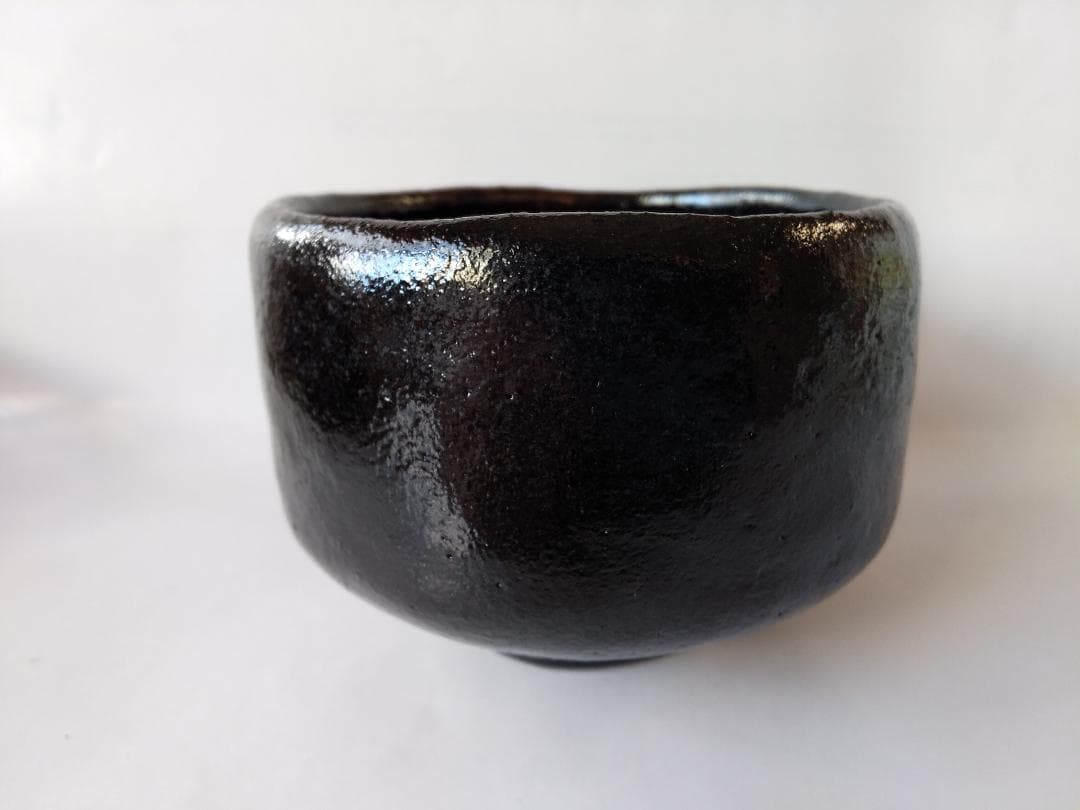 小西平内焼 太閤窯 原田聖龍 朱彩 黒茶碗 共箱 茶碗 茶道具 抹茶碗 新品