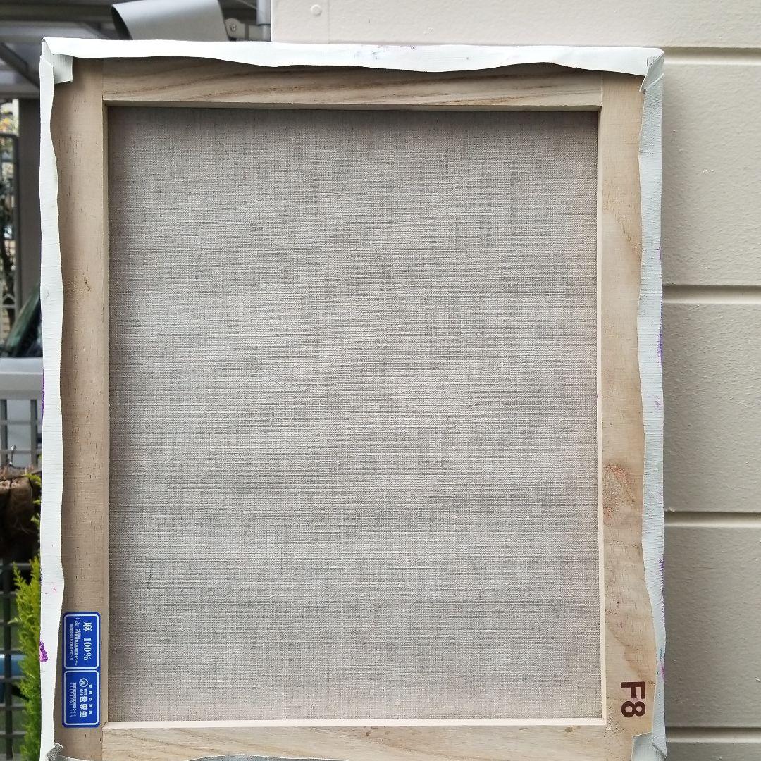 油絵　よっこ確認　ピンクとオレンジ色の花を差した花瓶