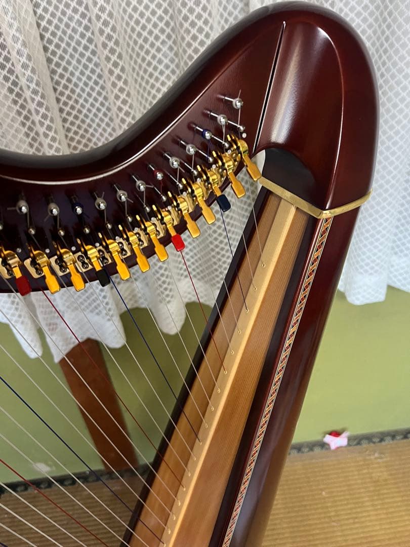 ramu　青山 AOYAMA ダークブラウン 34弦ハープ 130DB