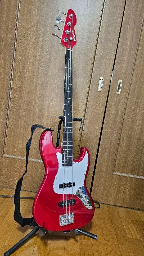SELDER 4弦エレキベース 赤MDR