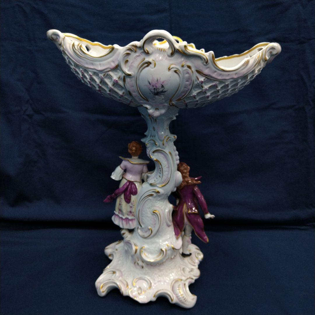 50体限定、ジッツェンドルフ(Sitzendorfer)恋人文透かしコンポート