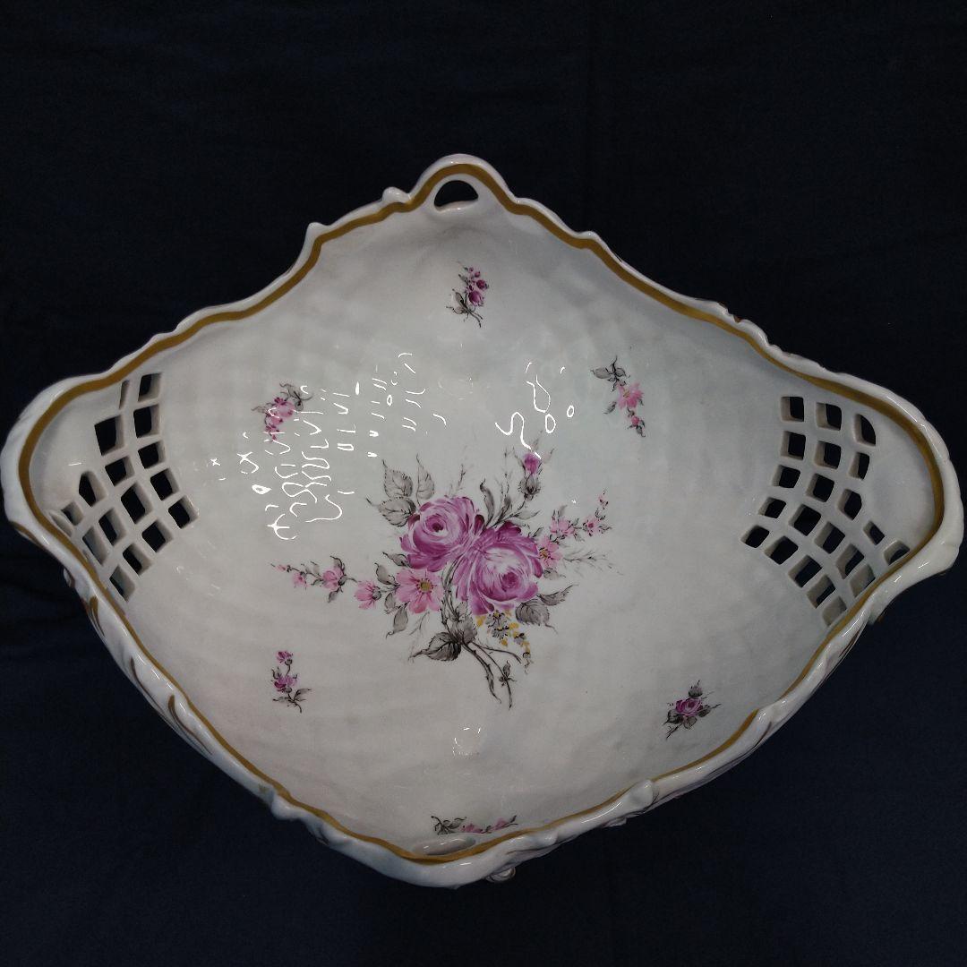 50体限定、ジッツェンドルフ(Sitzendorfer)恋人文透かしコンポート