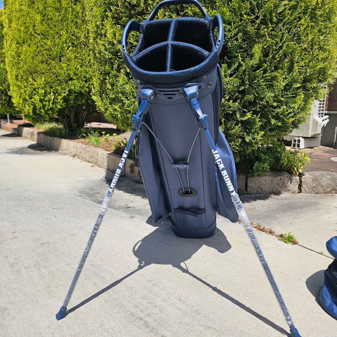 新品未使用【ジャックバニー】スタンド式キャディバッグ ネイビー