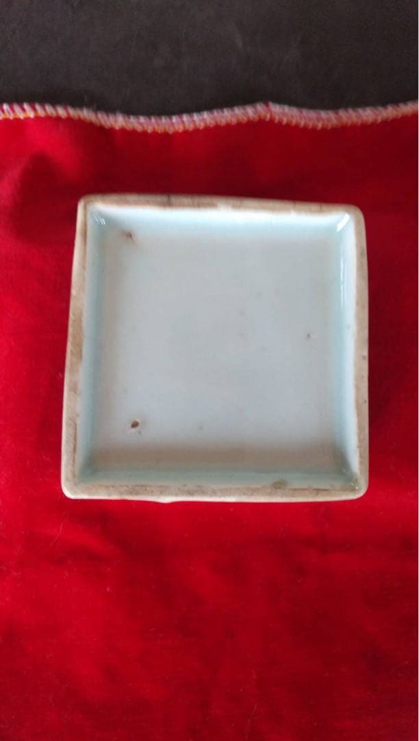 中国　香合　清朝時代　青華