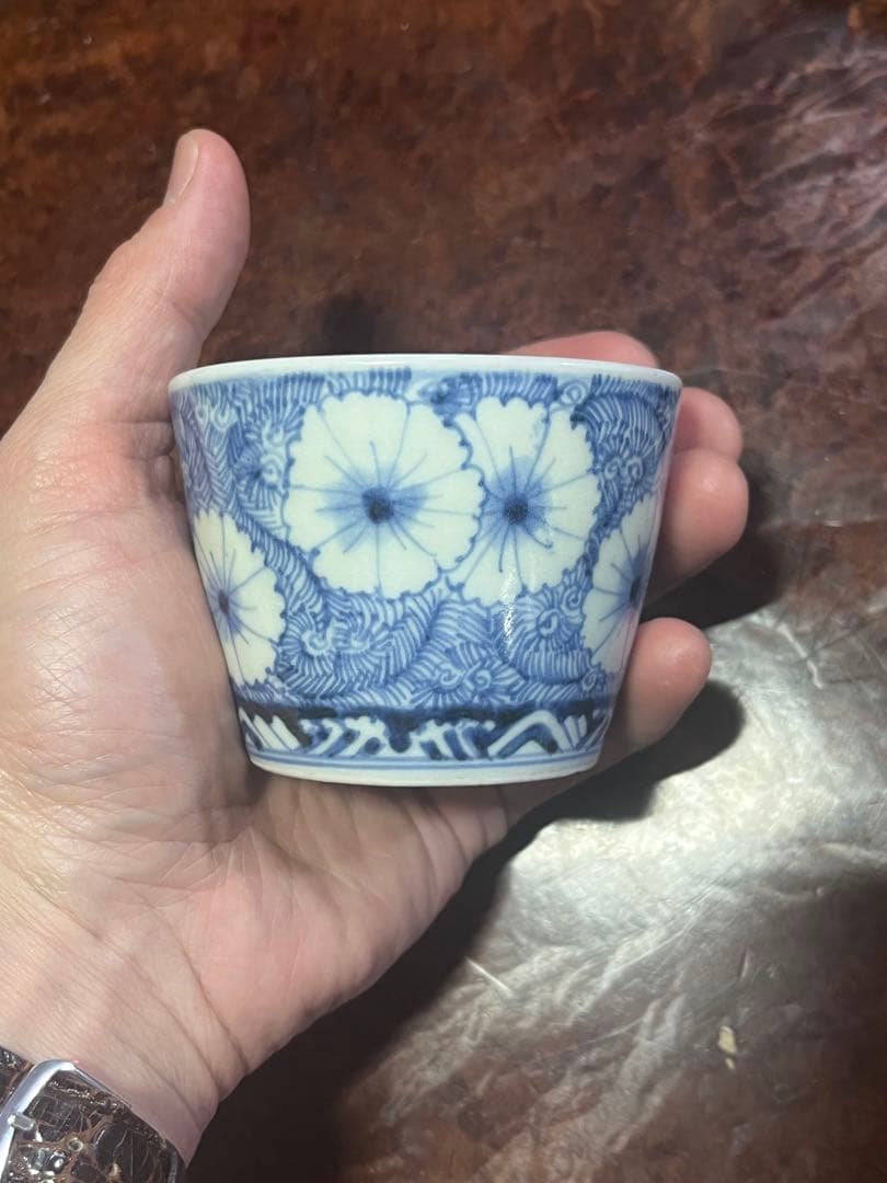 古伊万里　蕎麦猪口　そば猪口　柿右衛門　藍柿右衛門　藍九谷　藍柿　民藝　民芸