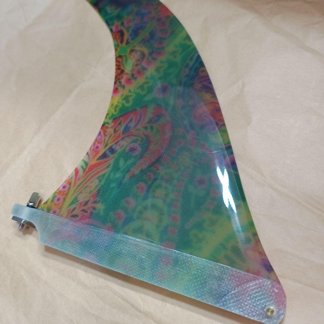 10インチ センターフィン　アートグラス　ロングボード　シングルフィン