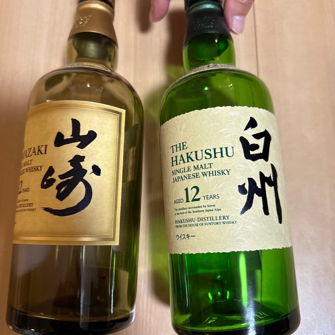 山崎18年　ウイスキー　白州18年　ウイスキー　空瓶　セット
