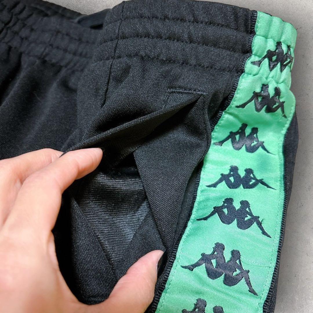 カッパ トラックパンツ ジャージ下 XL 黒 緑 スポーツ 通年 リラックス