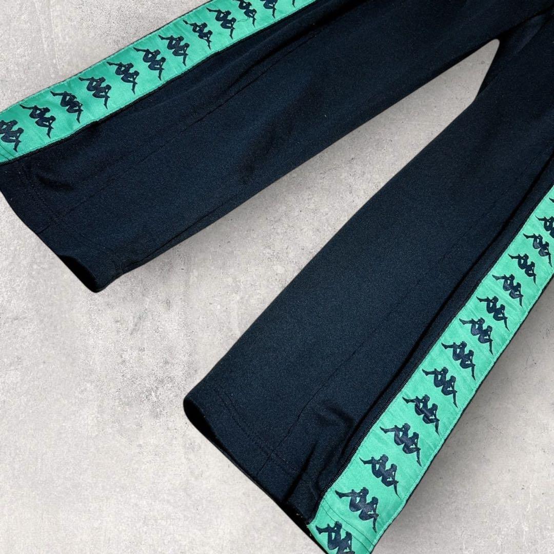 カッパ トラックパンツ ジャージ下 XL 黒 緑 スポーツ 通年 リラックス