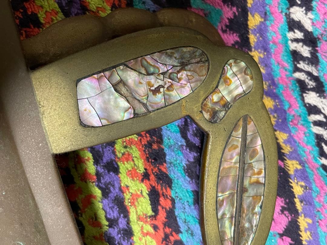 カニ型金属トレイ 貝殻装飾付き 灰皿 アクセサリー置き オブジェ