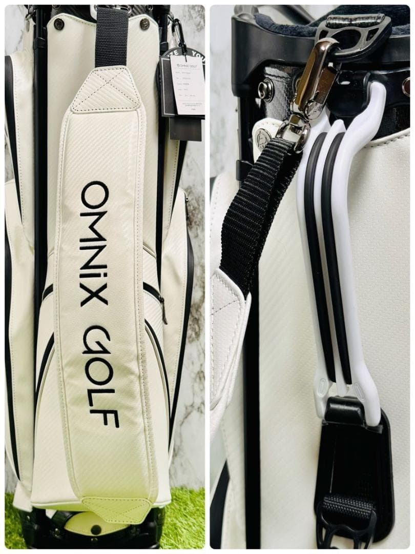 【新品未使用】オムニックス カート式 キャディバッグ ゴルフバッグ ホワイト