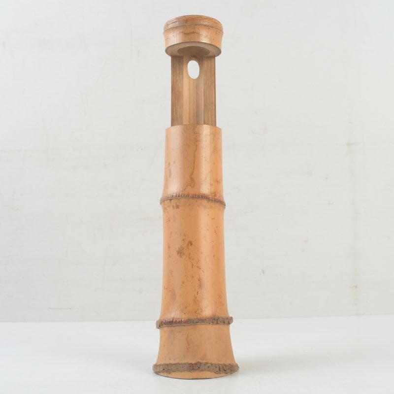 茶道具　古竹製　一重竹花生　花押あり　仰止斎（松尾宗古）書付共箱　C　9723