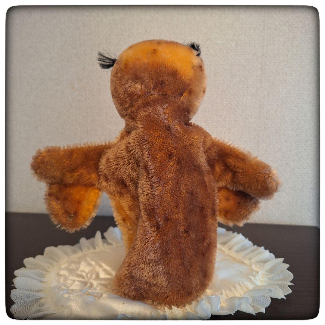 【手踊り人形 パペット ふくろうWittie】ヴィンテージ シュタイフ 美品