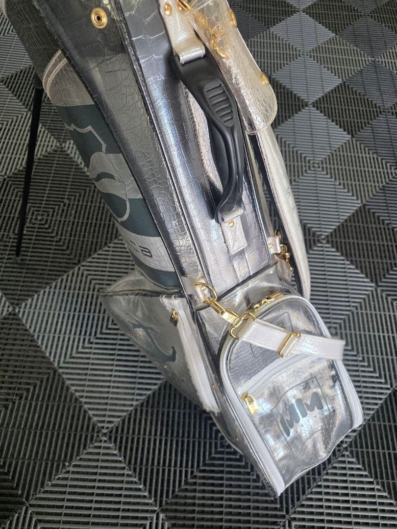 ムータマリン クロコ調　クリアキャディバッグ