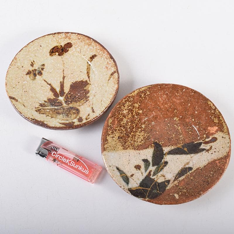 和食器　廣永陶苑　草花文　銘々皿　五客　共箱　二点まとめて　C　R8586