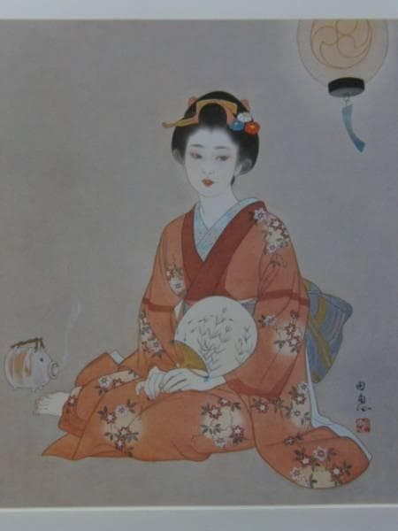 今野由恵、涼宵A、希少画集画、新品高級額、額装付、状態良好、油彩 人物