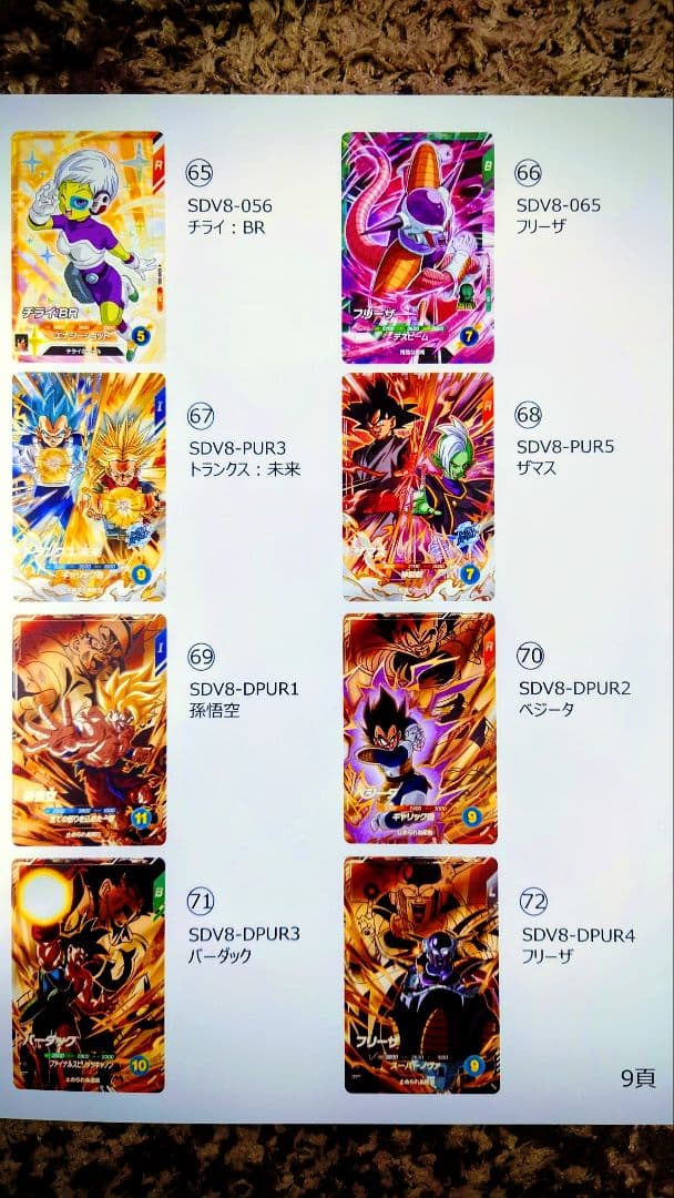 ドラゴンボールSDVカード