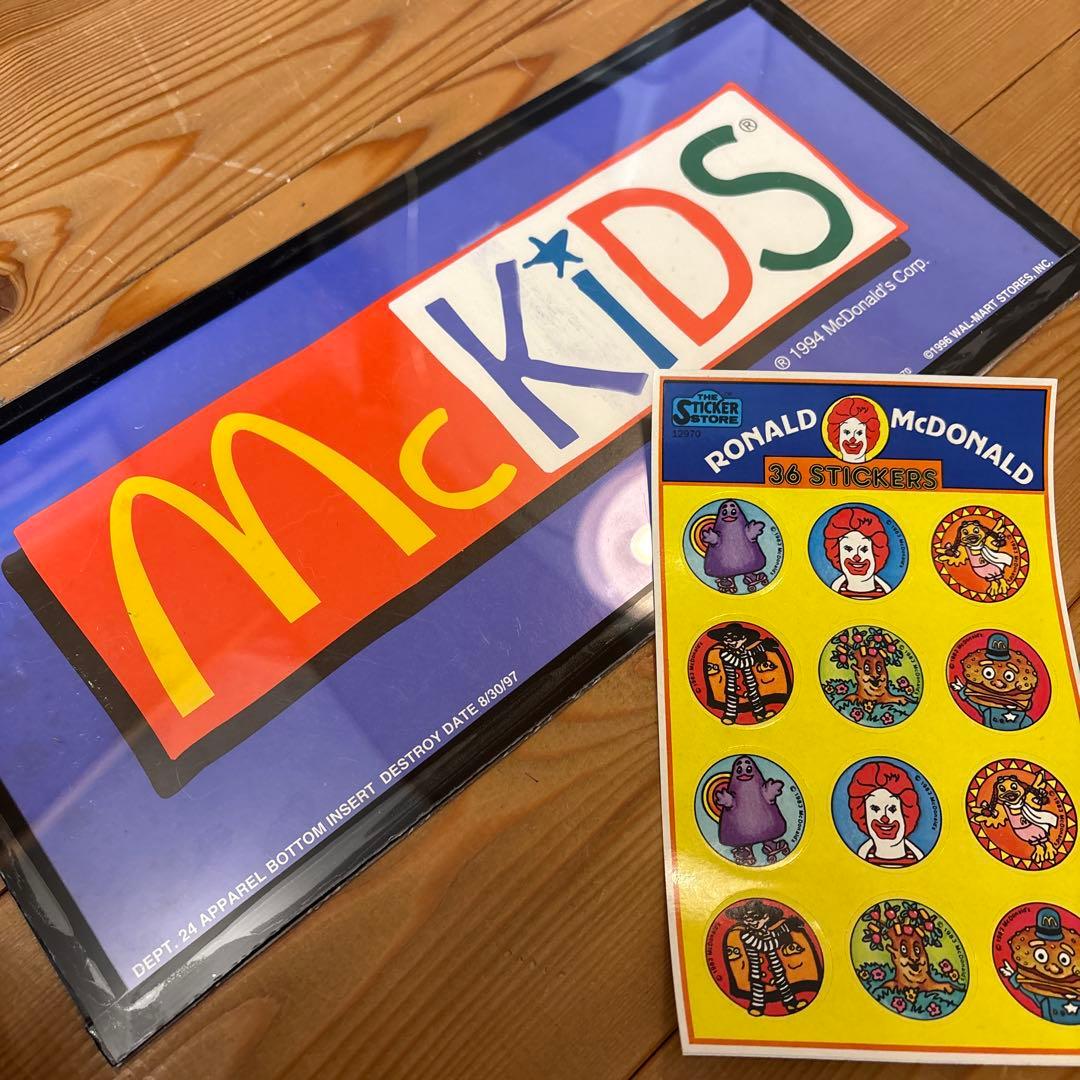 80s 90s McKids ディスプレイ　看板　マクドナルドランド　ステッカー