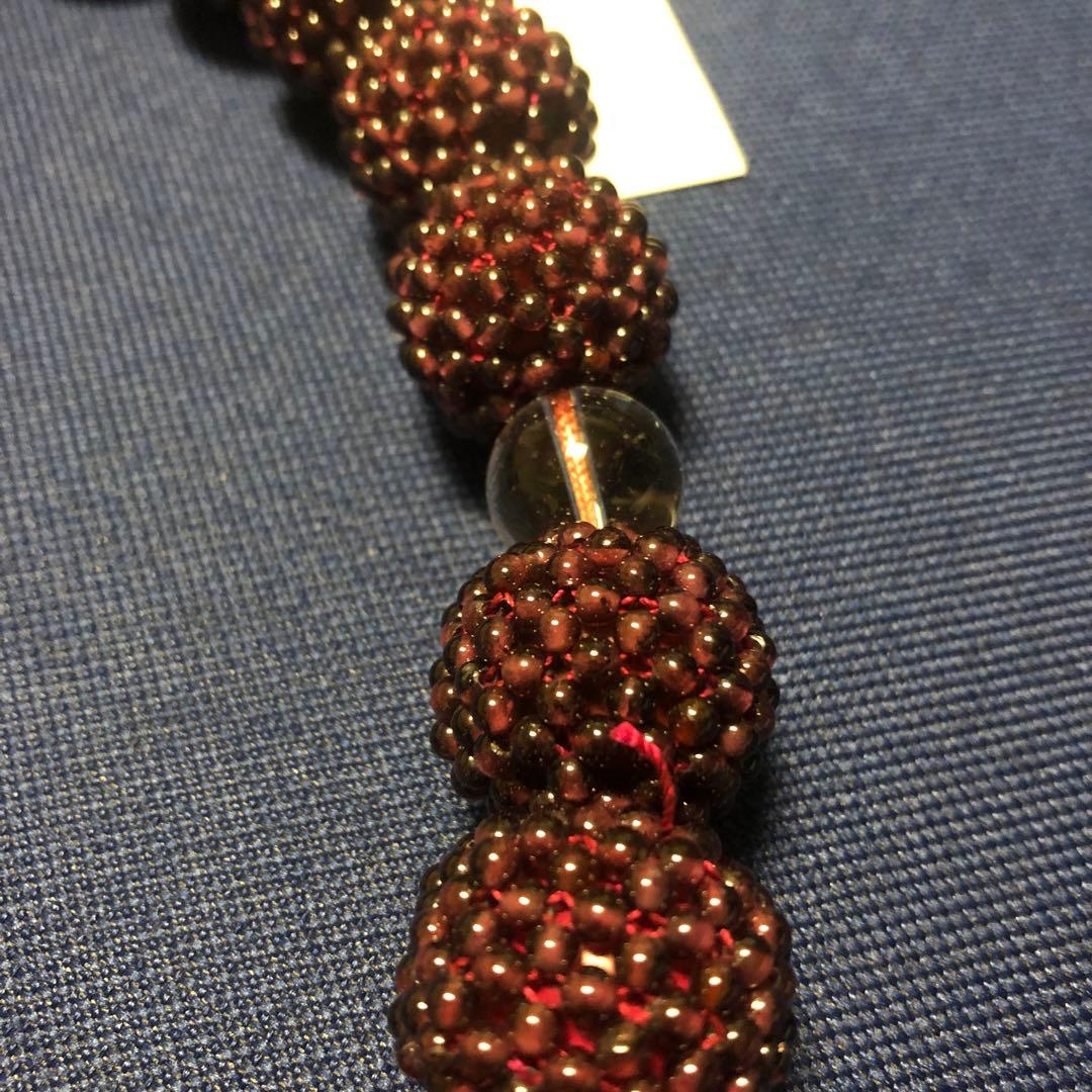 ガーネット　水晶　念珠