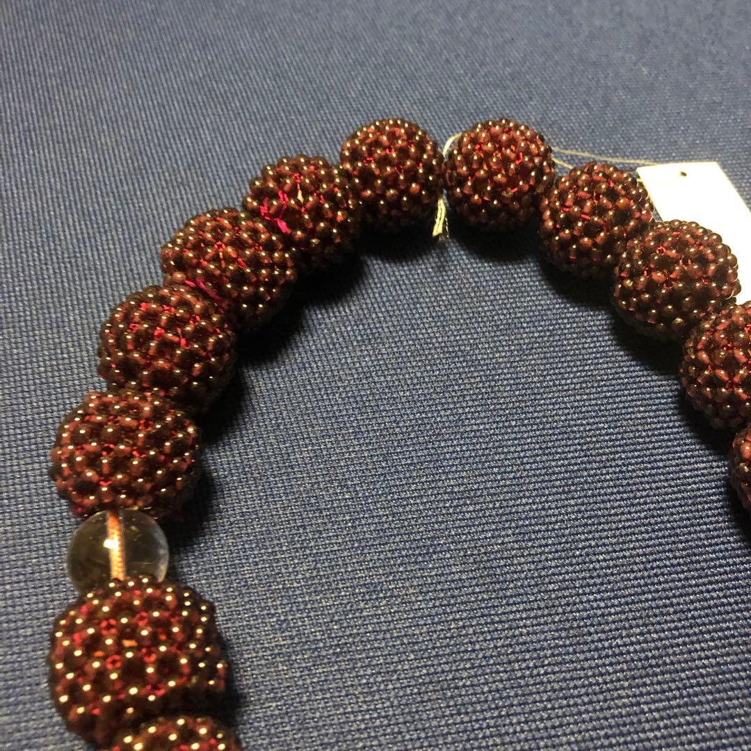 ガーネット　水晶　念珠