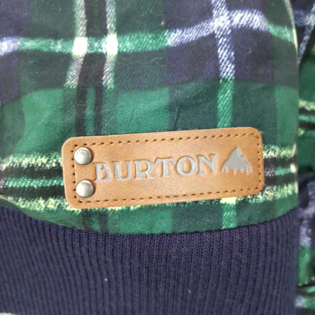 【新品未使用品】バートン　ファーフードチェックスキーウェア　スノーボード　緑