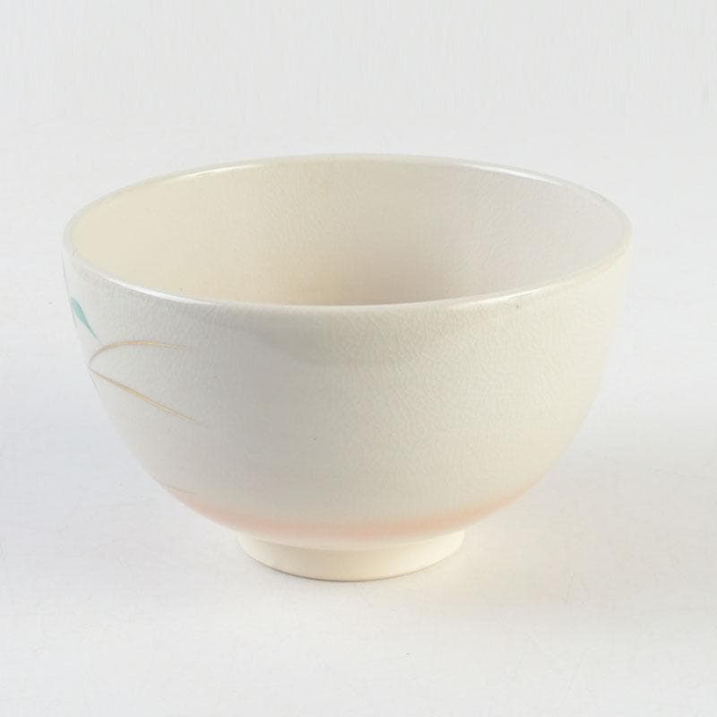 茶道具　白井半七造　色絵　秋草絵　茶碗　銘「涼風」　即中斎極め箱　M　9726