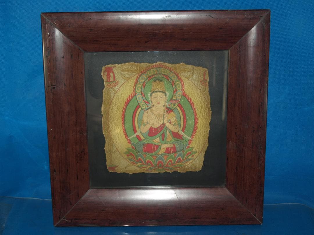 骨董市　掘り出し品中国唐時代　敦煌莫高窟壁画 彩絵 Z0985B18-5