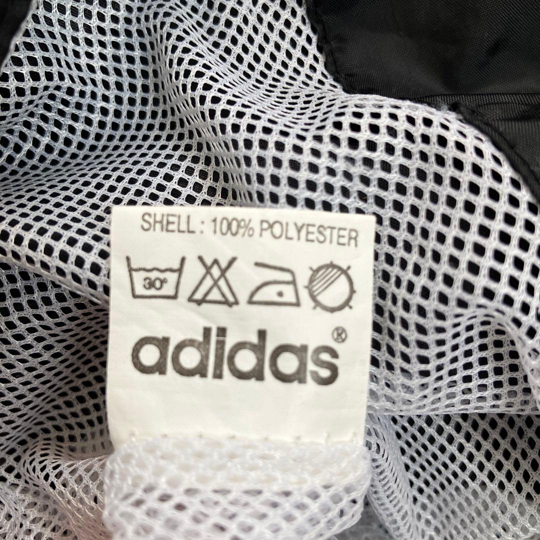 2.6 アディダス ウィンドブレーカー ブラック 刺繍 裏メッシュ L レトロ