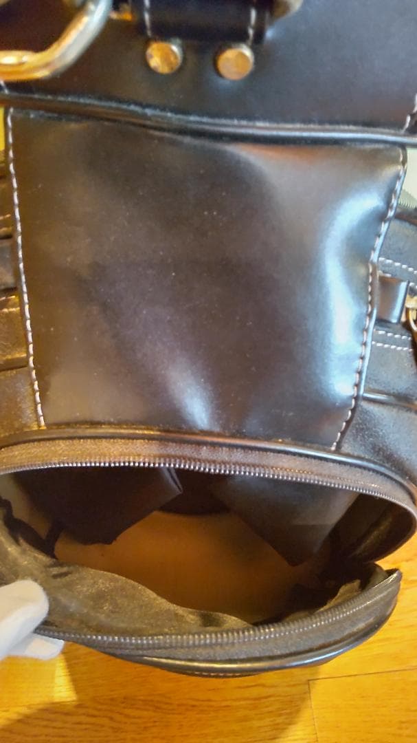 【中古・美品】バーバリー キャディバッグ ノバチェック ブラックレザー