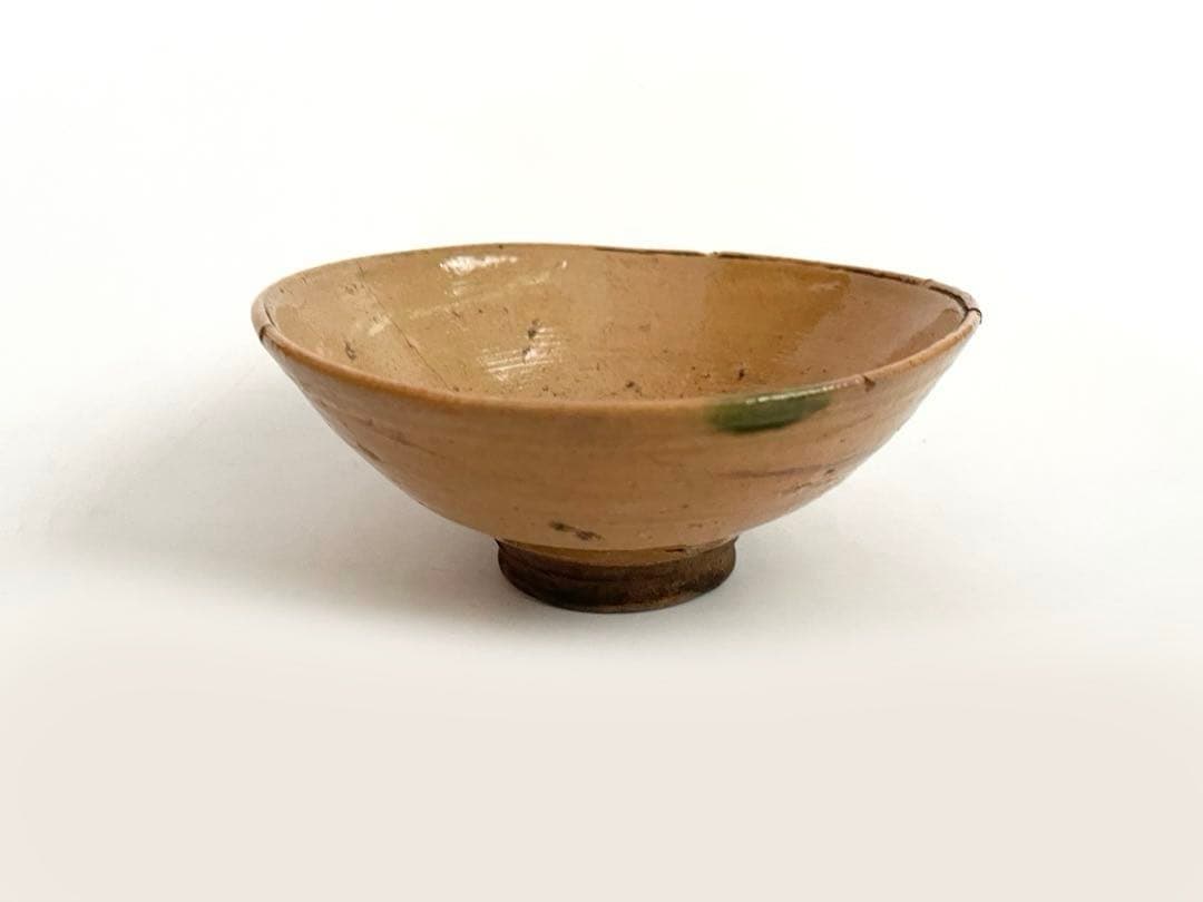 骨董　アンティーク　古楽山　楽山焼　平茶碗　夏茶碗　出雲　布志名　ニュウあり