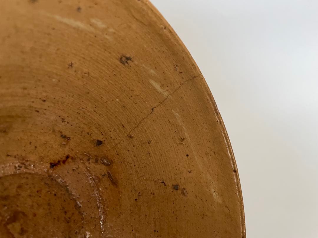 骨董　アンティーク　古楽山　楽山焼　平茶碗　夏茶碗　出雲　布志名　ニュウあり