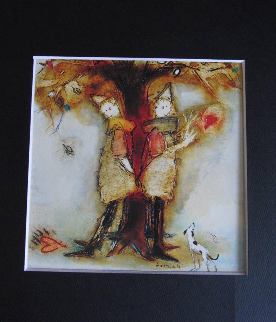 松井ヨシアキ、希少な額装用画集より、新品額装付、状態良好