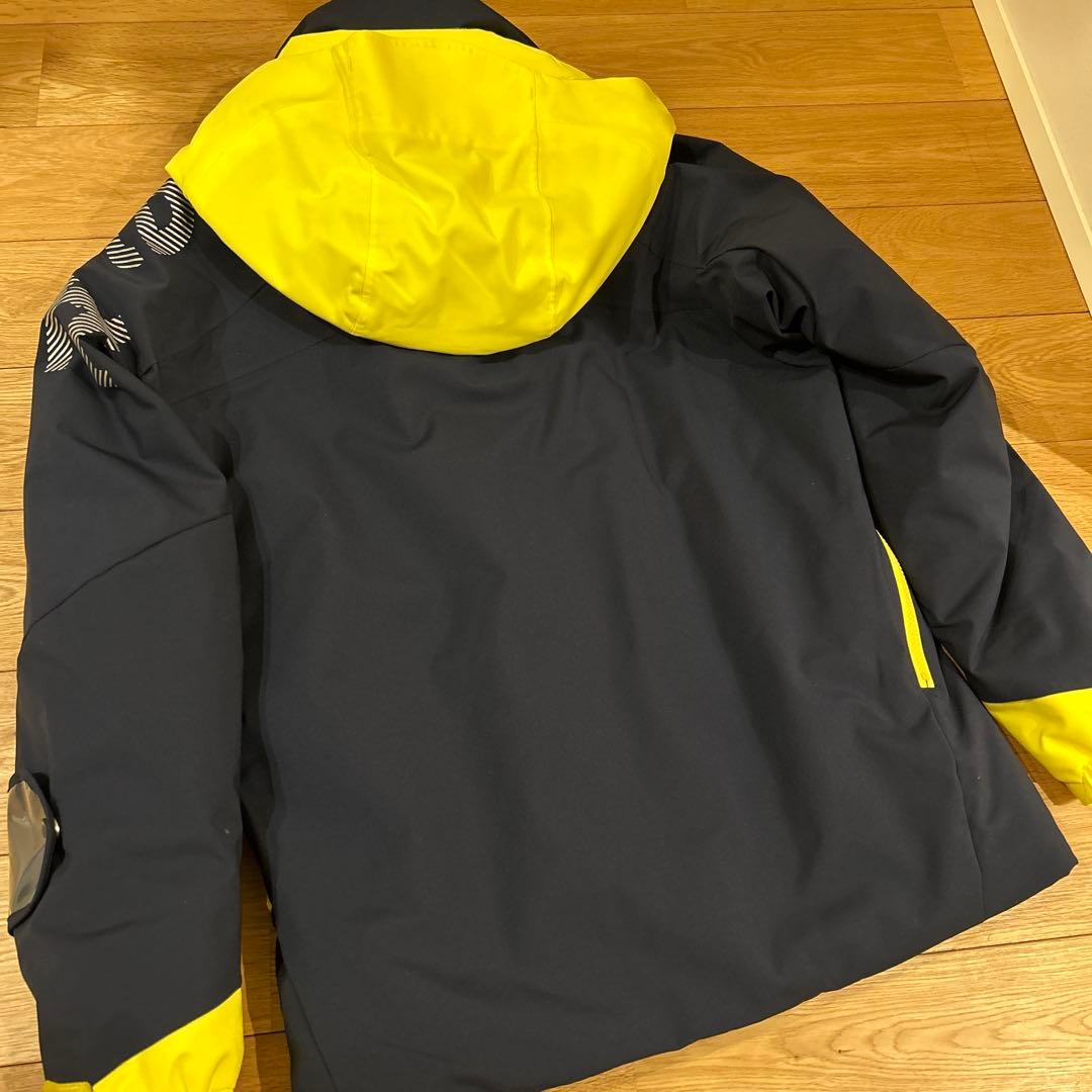 ネイビー/イエロー フード付きスキーウェア