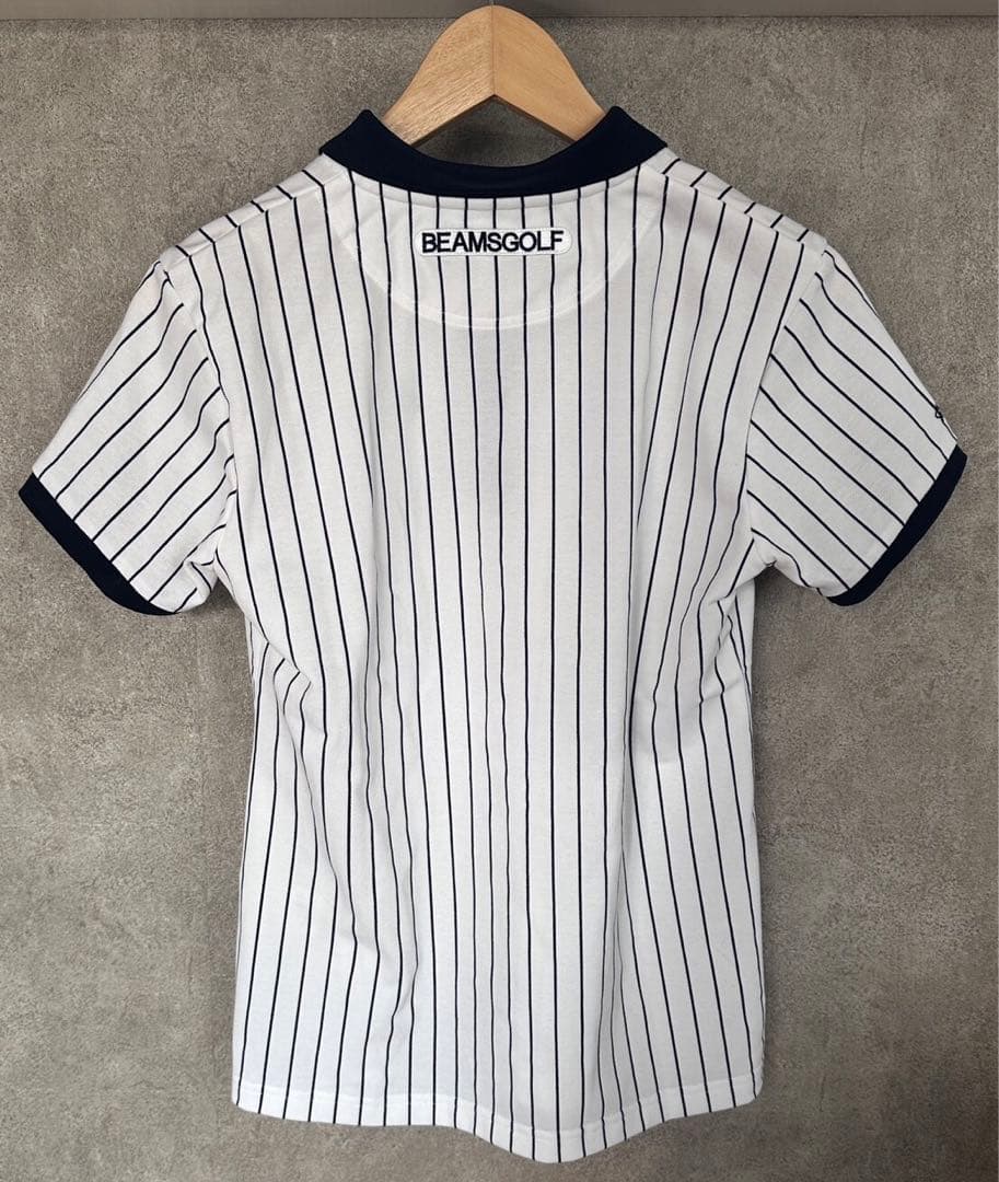 【未使用】BEAMS GOLF ポロシャツ（ホワイト×ネイビー定価17,600円