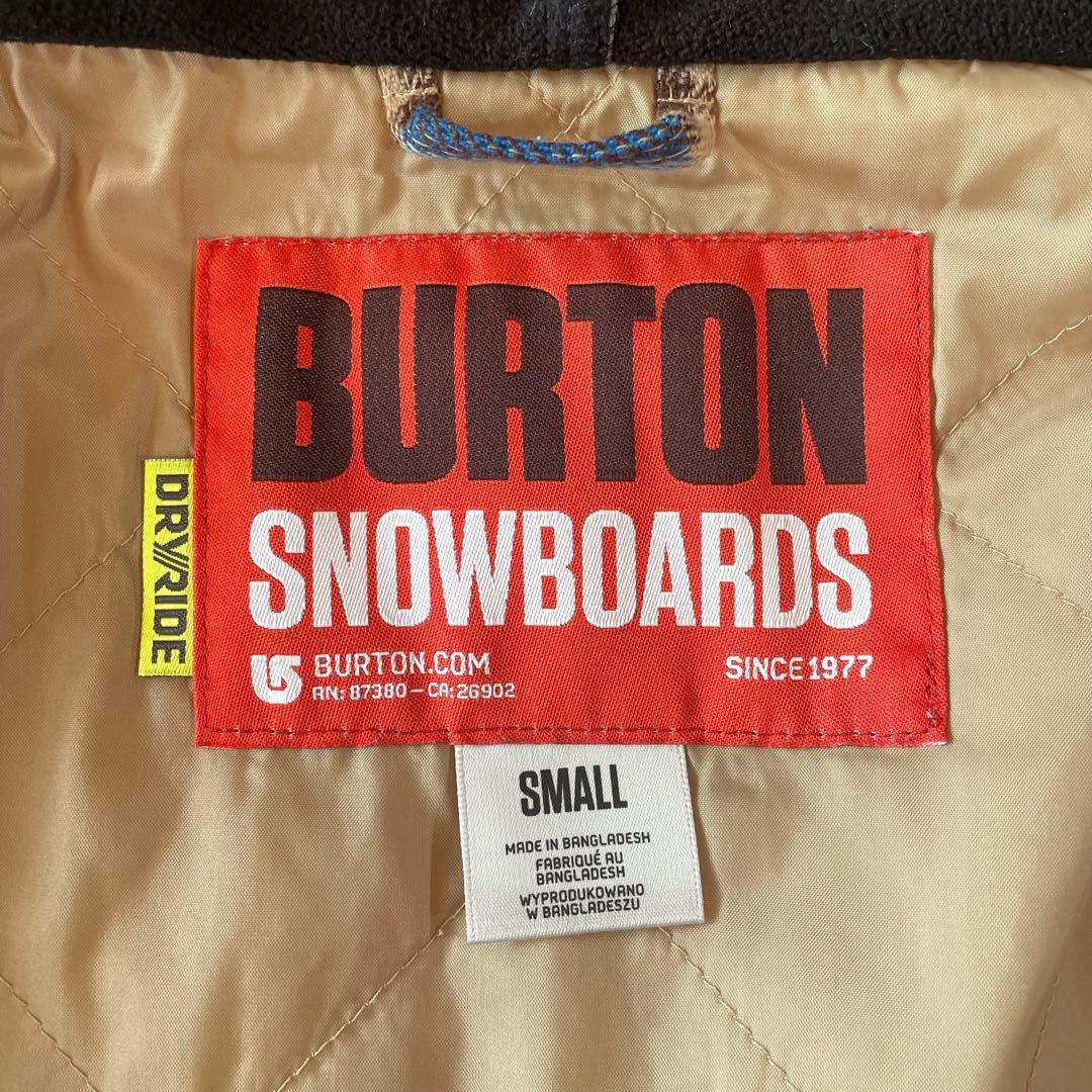 BURTON スノーボードウェア S チェック パーカー 重ね着風