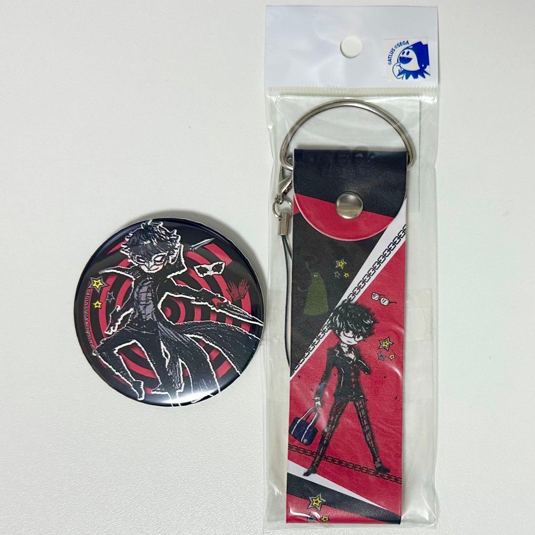 ペルソナ5 雨宮蓮 ジョーカー 缶バッジ ビッグレザーストラップ グラフアート