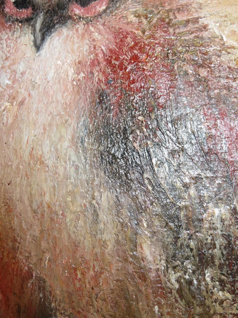 金田辰弘「ふくろう」油彩 SM 二紀会評議員 文部大臣賞 京都府文化功労賞