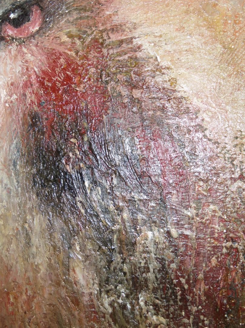 金田辰弘「ふくろう」油彩 SM 二紀会評議員 文部大臣賞 京都府文化功労賞