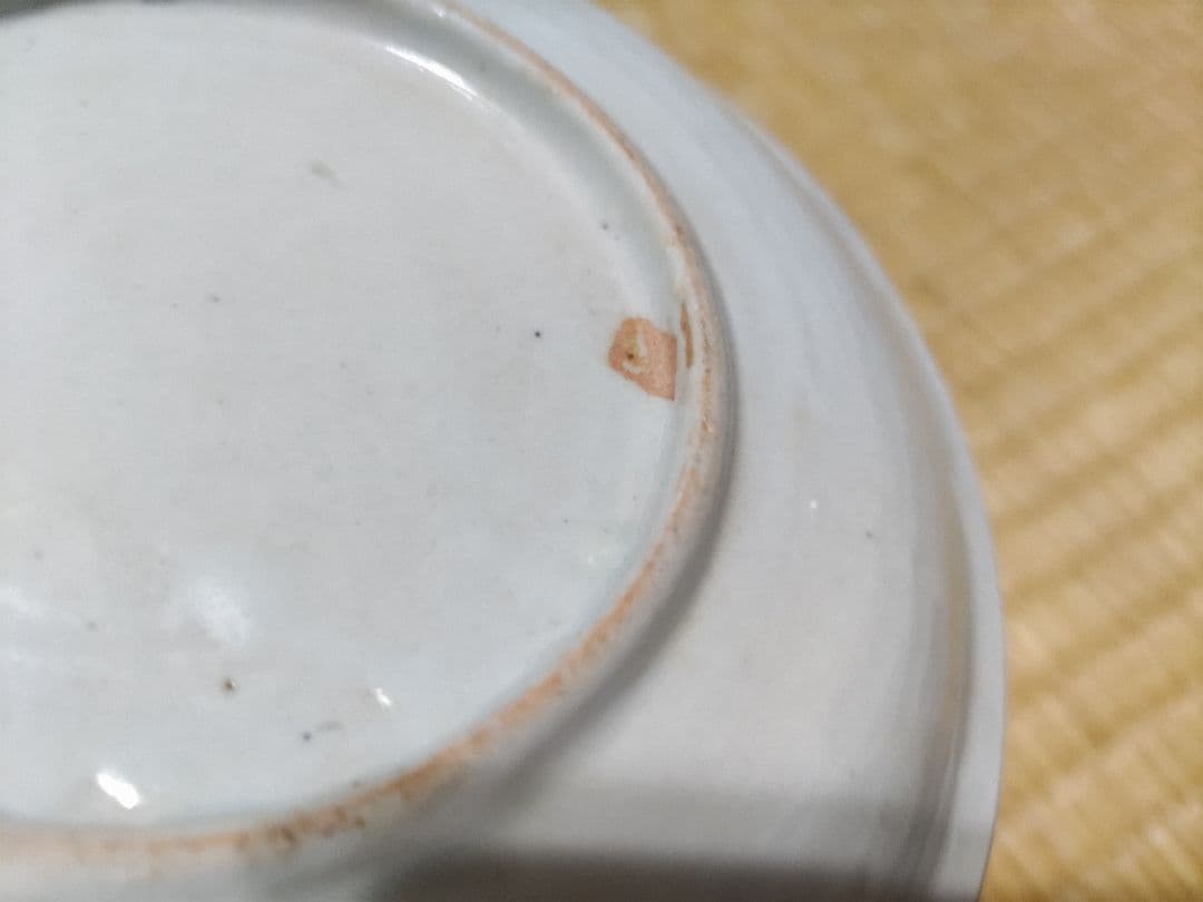 藍九谷　花唐草　皿（15.5㎝）　生掛け釉　初期伊万里　江戸前期