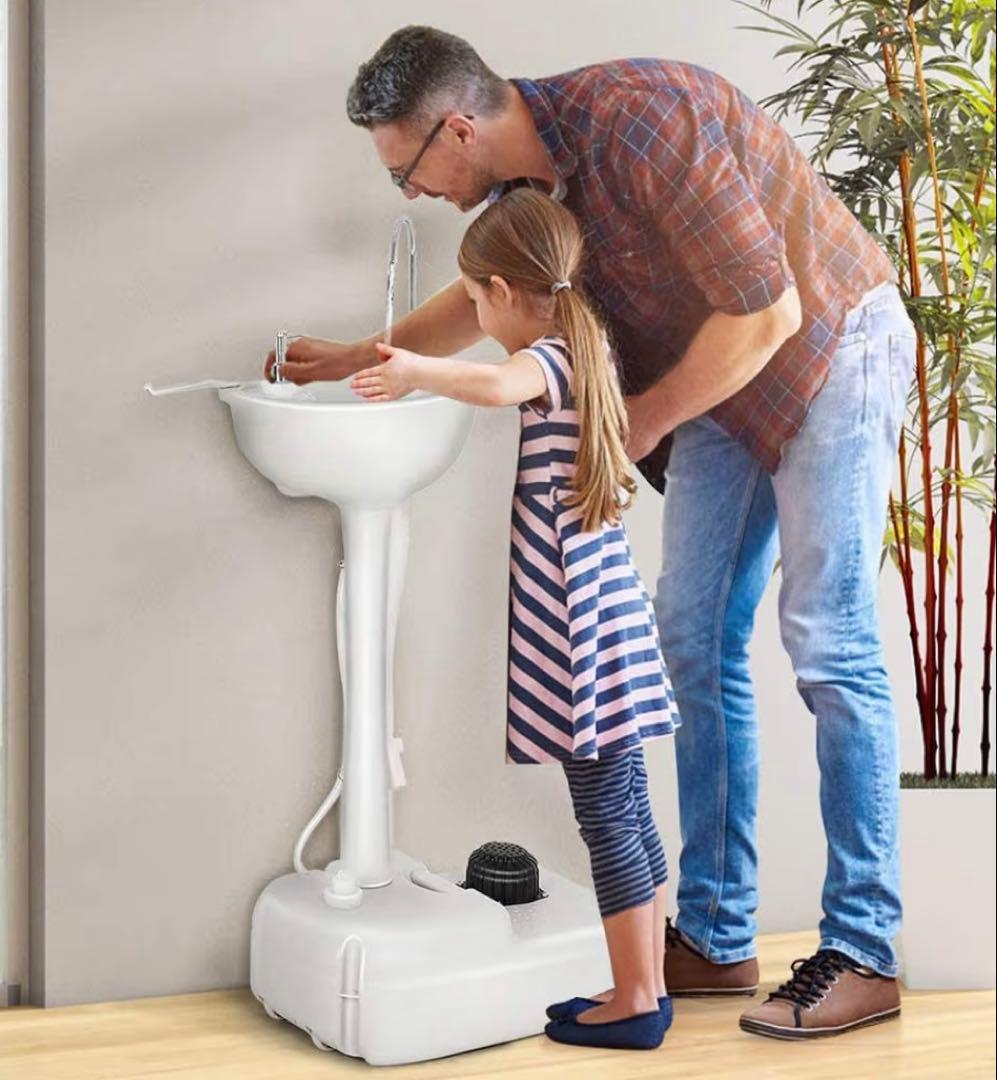 【未使用品】ポータブル洗面台　災害用　キャンプ用品　屋外用電源不要　介護用品